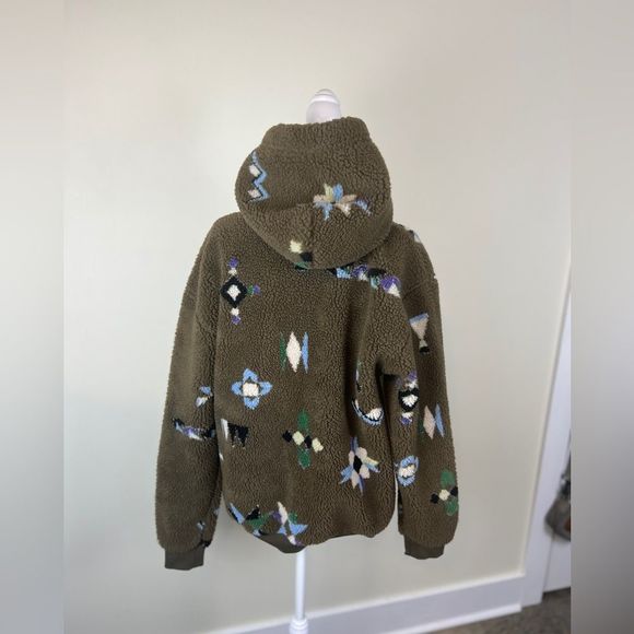 Scotch & Soda Jacquard Sherpa Pop-Over Hoodie Sweatshirt In Military Gre… - Picture 5 of 14